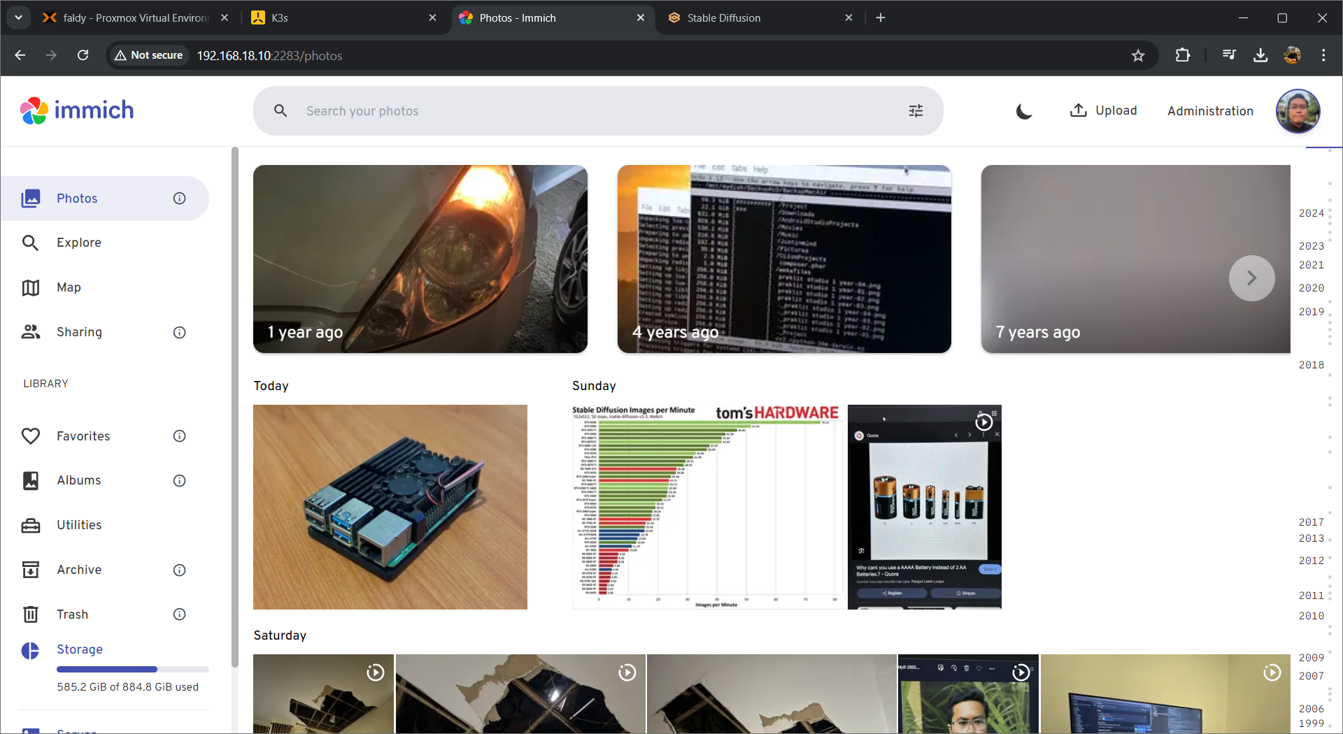 Immich interface — looks just like Google Photos