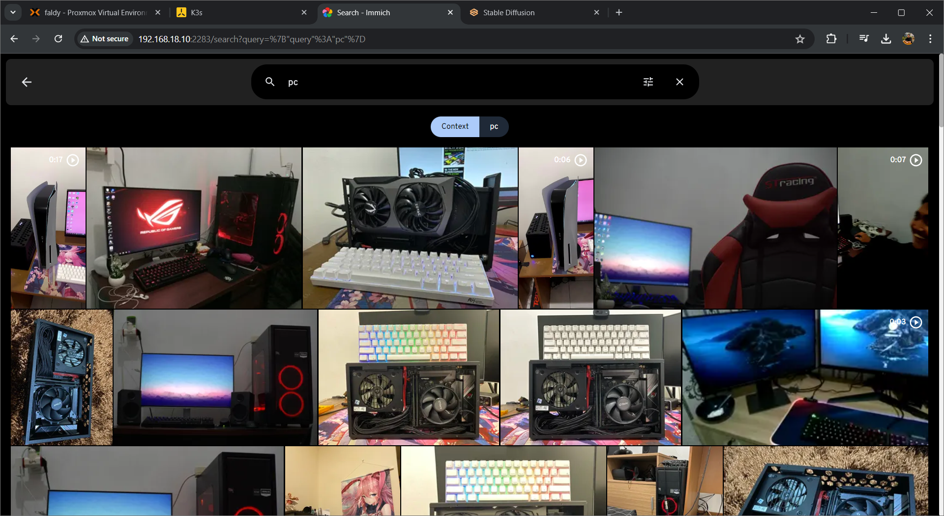 Immich's built-in Search Engine